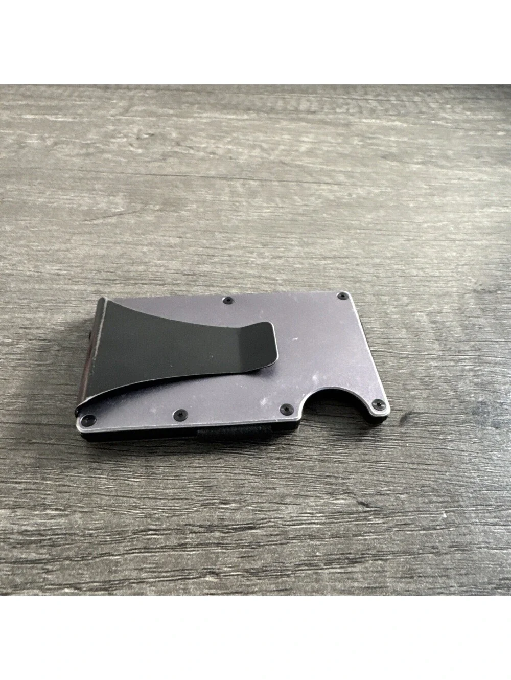 Ridge Wallet with Money Clip for Men Gray Silver